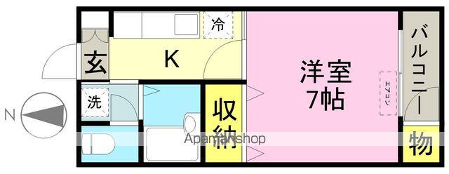 ラーンドパレス大宮(1K/2階)の間取り写真