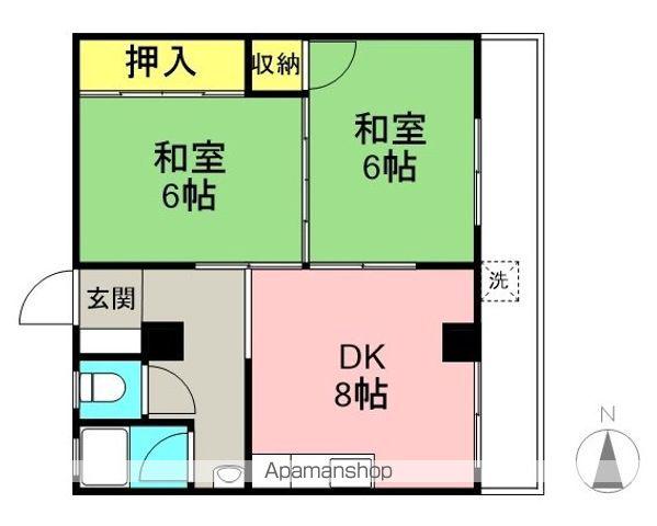 大東コーポ(2DK/2階)の間取り写真