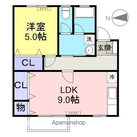 メイプルハイツ(1LDK/2階)の間取り写真