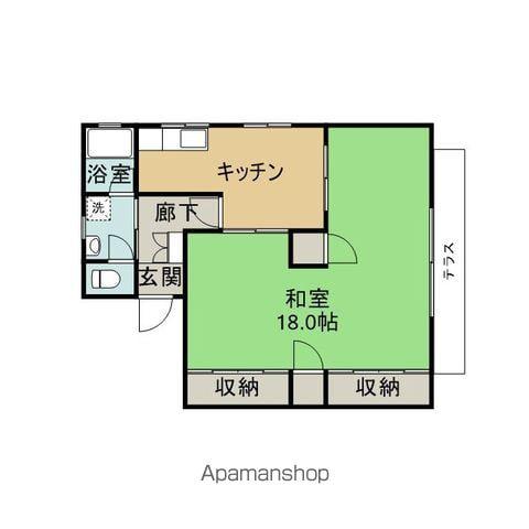 諏訪野コーポラスB(1K/1階)の間取り写真