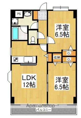 パディ上宿(2LDK/3階)の間取り写真