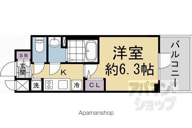 エスリード京都吉祥院ヴィーナ(1K/10階)の間取り写真