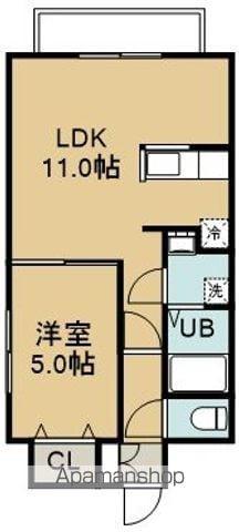 メゾンパティオリーブル美原(1LDK/4階)の間取り写真