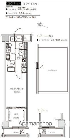 WEAVE BASE -ITABASHI HONCHO 板橋本町(1LDK/8階)の間取り写真