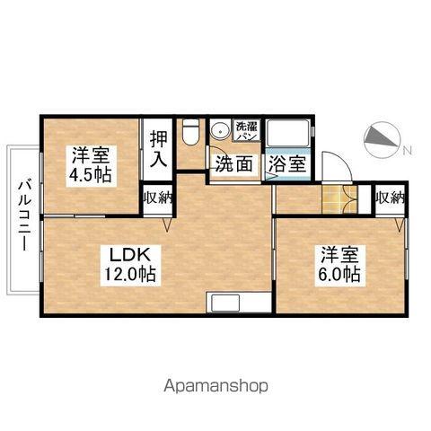 ファミール城東(2LDK/2階)の間取り写真