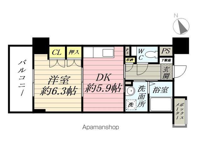 アバンサーダ鶴見(1DK/7階)の間取り写真