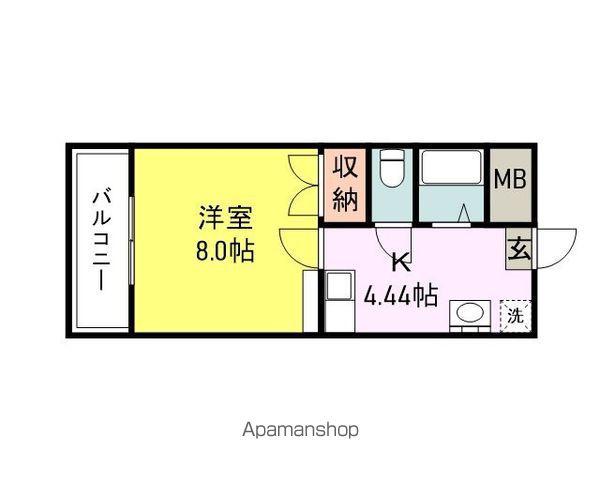 プランドゥ合川(1K/2階)の間取り写真