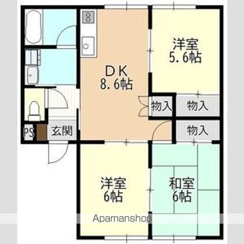 ピアー横手(3DK/1階)の間取り写真