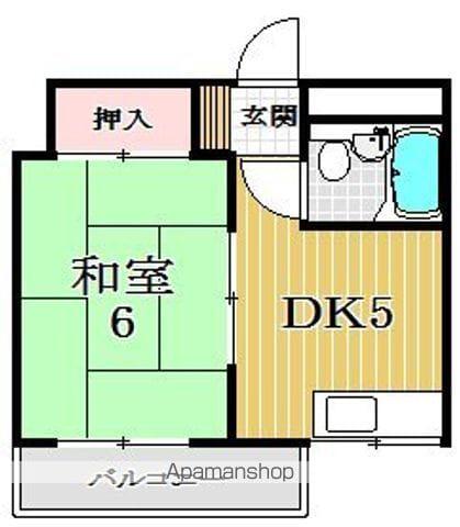 第3コーポリベラ(1DK/5階)の間取り写真