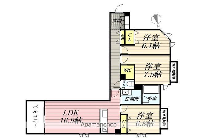 ウィズプラス大船(3LDK/3階)の間取り写真