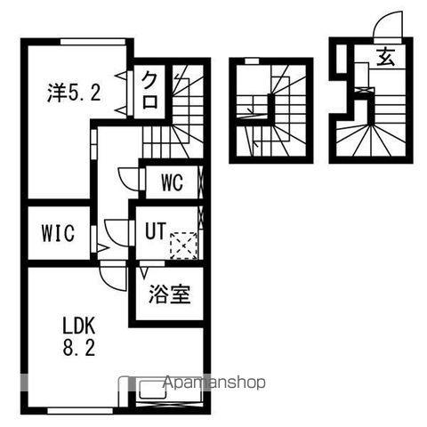 LIEN鶴岡A(1LDK/3階)の間取り写真
