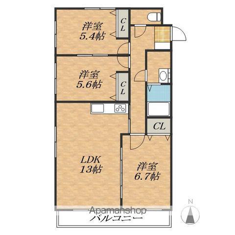 サルイオビヒロ(3LDK/5階)の間取り写真