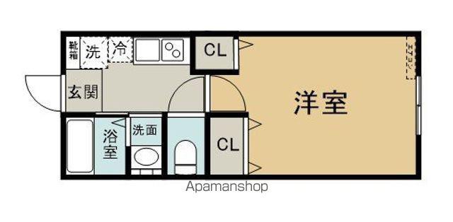 ARC坂ノ市(1K/1階)の間取り写真
