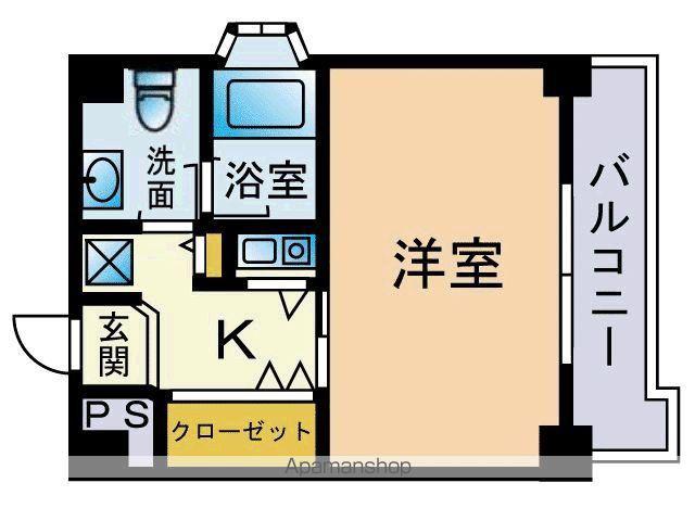ファミリオン御所(1K/4階)の間取り写真
