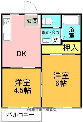 フレグランス麻植Ⅰ(2DK/2階)の間取り写真