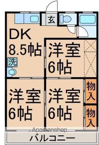 メゾン幸(3DK/1階)の間取り写真