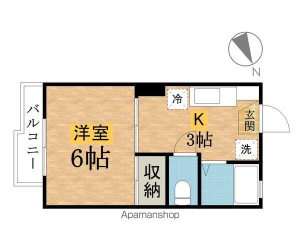 ハイツ平成(1K/2階)の間取り写真