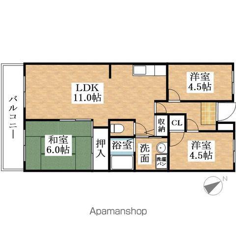 クレール弐番館(3LDK/3階)の間取り写真