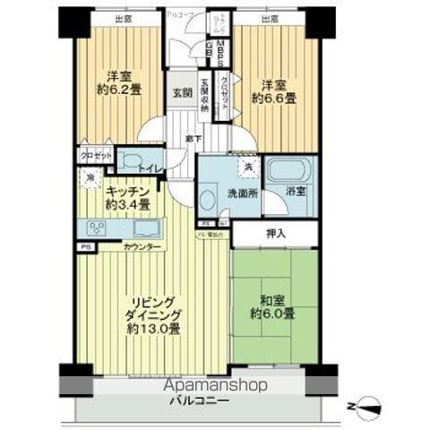 ライオンズマンション北四番丁(3LDK/7階)の間取り写真