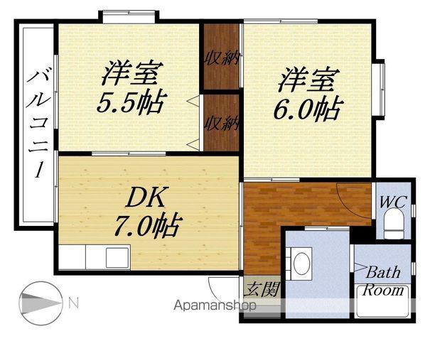 東海道本線 袋井駅 徒歩27分 2階建 築29年(2DK/2階)の間取り写真