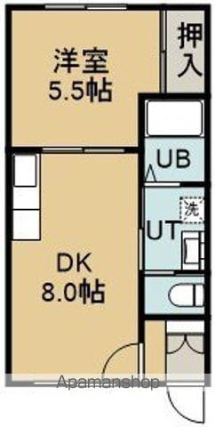 ピュアパレス高盛(1DK/3階)の間取り写真