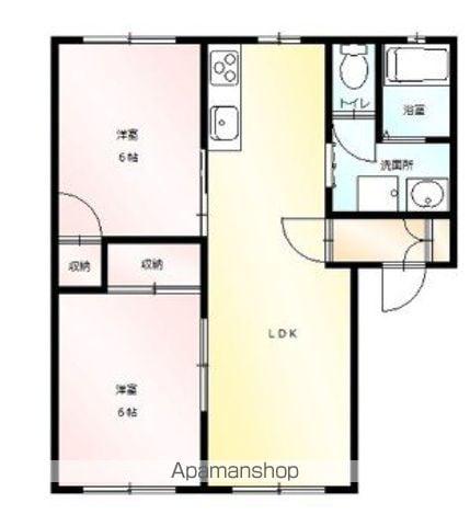 フォンティーヌおこのぎ(2LDK/2階)の間取り写真