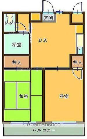 エテルナ小笹(2DK/4階)の間取り写真
