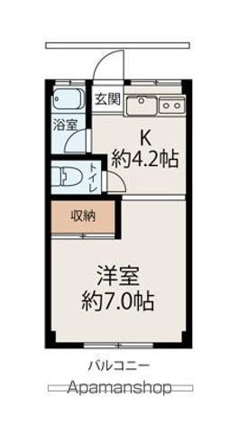 桜コーポ(1K/2階)の間取り写真