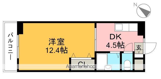 とさでん交通後免線 舟戸駅 徒歩6分 11階建 築33年(1DK/2階)の間取り写真