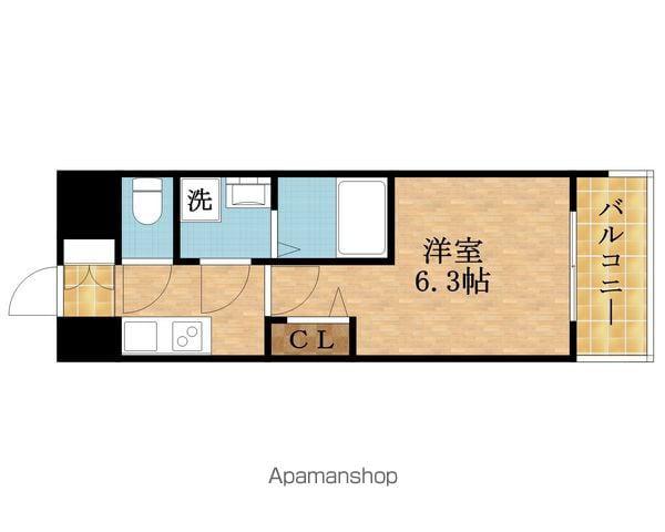 エスリードレジデンス玉造ザ・イースト(1K/8階)の間取り写真