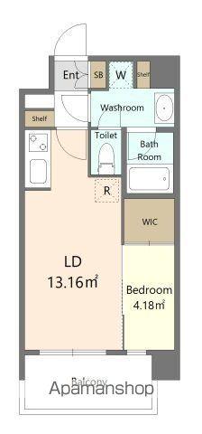 ALIVIS六本松(1LDK/5階)の間取り写真