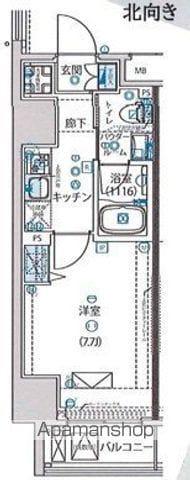 ルクレ墨田緑Ⅲ(1K/4階)の間取り写真
