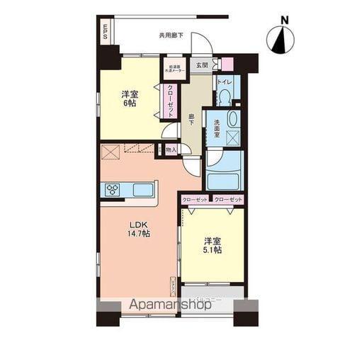 アーバンハイツ大町(2LDK/9階)の間取り写真