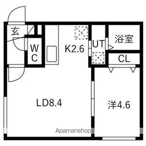 プリリアコア(1LDK/2階)の間取り写真