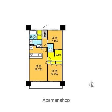 サーパス清水台グランフォート(2LDK/12階)の間取り写真