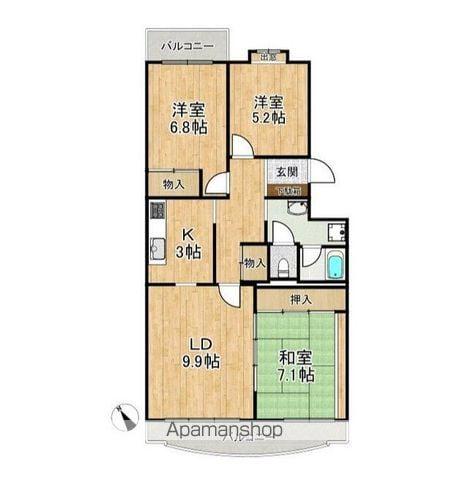 サンライトパストラル参番街(3LDK/4階)の間取り写真