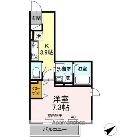 ラプンツェル(1K/2階)の間取り写真