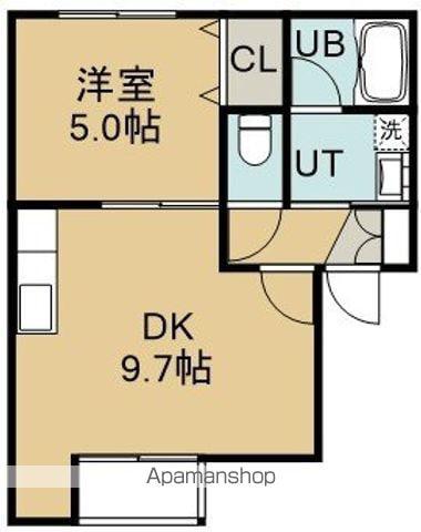 SUPREMEⅢ(1DK/2階)の間取り写真