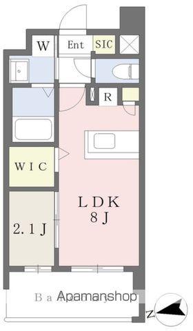 プラシオ箱崎駅前(1LDK/10階)の間取り写真