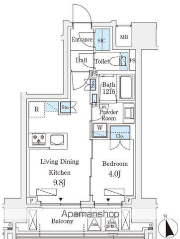 シーズンフラッツ浅草六丁目(1LDK/9階)の間取り写真