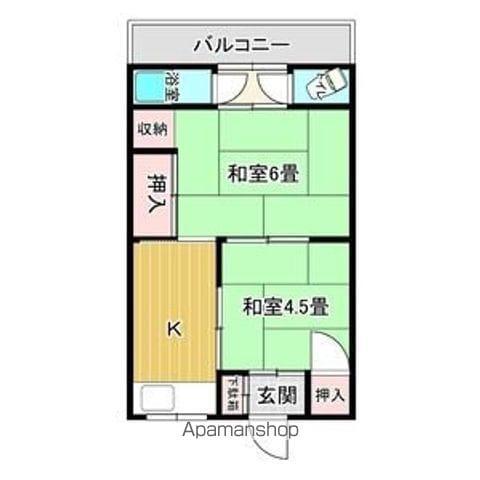 コーポ湊Ⅱ(2K/3階)の間取り写真