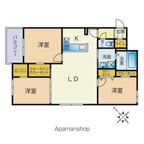 PORTEーBONHEURⅡ(3LDK/5階)の間取り写真