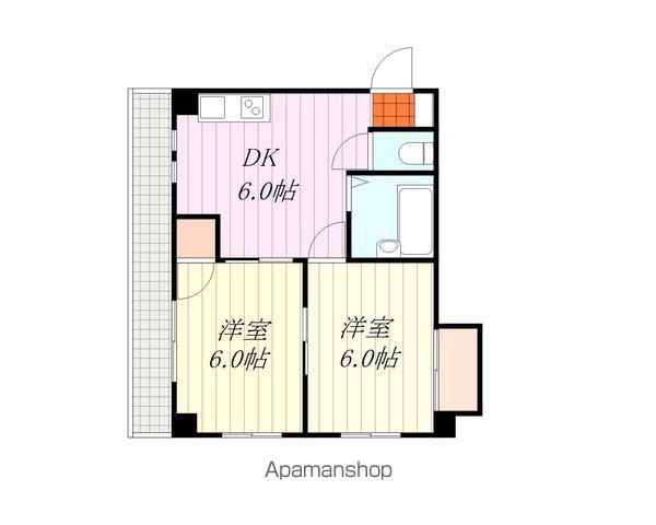 第25杉フラット(2DK/2階)の間取り写真