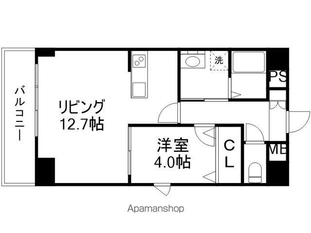 カスティージョ上林(1LDK/5階)の間取り写真