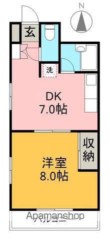 山中ハイツⅡ(1DK/6階)の間取り写真