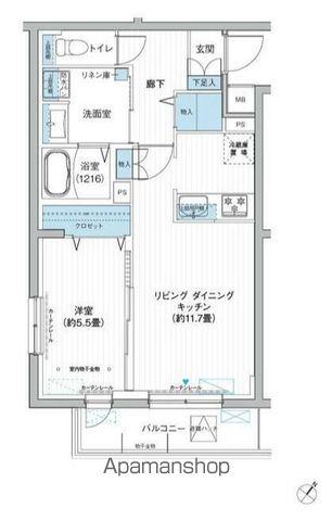 クラルテラセ新宿富久(1LDK/4階)の間取り写真