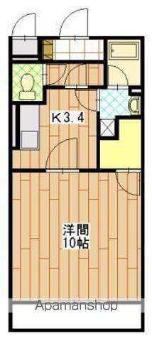 メゾーネ・オーブ(1K/4階)の間取り写真