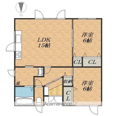 根室本線 帯広駅 バス乗車時間：10分 東９条６丁目バス停で下車 徒歩3分 1階建 築28年(2LDK)の間取り写真