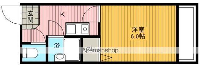 クレストウッド(1K/2階)の間取り写真