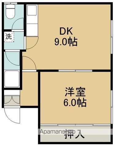 ハイブローム八幡(1DK/1階)の間取り写真